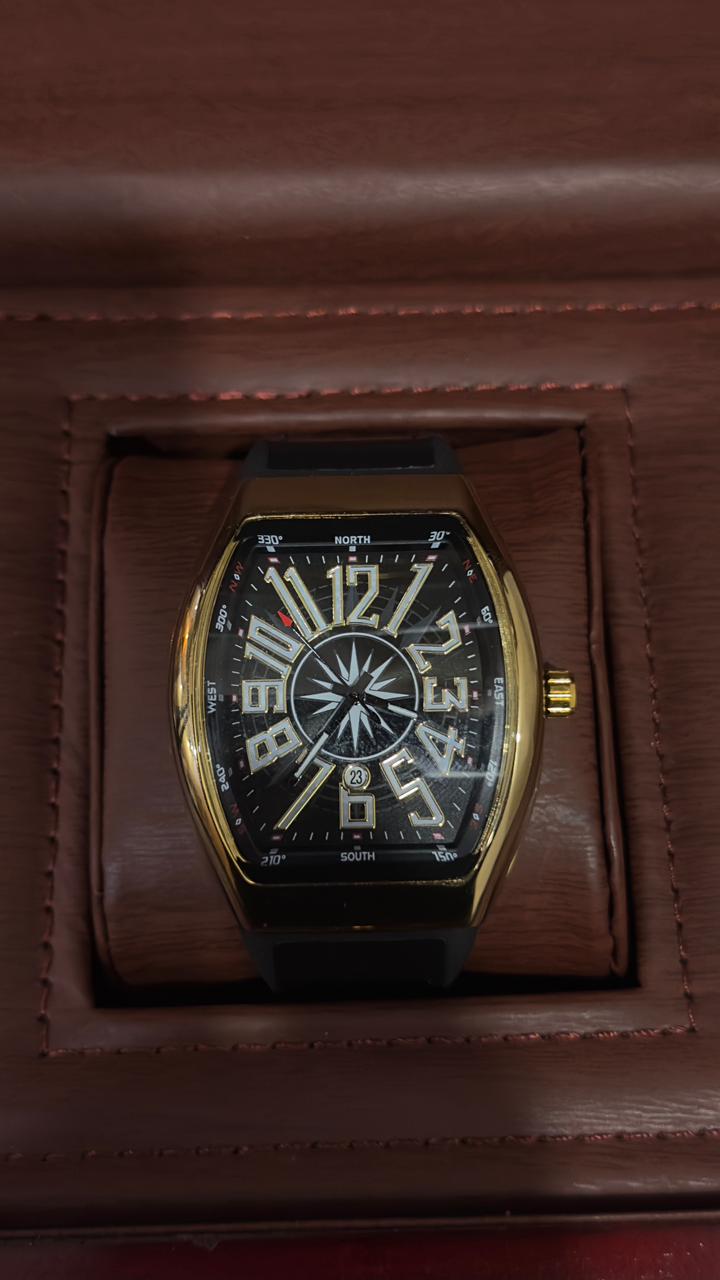 FM WATCH TOP QUALITY IN QUARTZ HEAVY WEIGHT PURE LEATHER STRAP