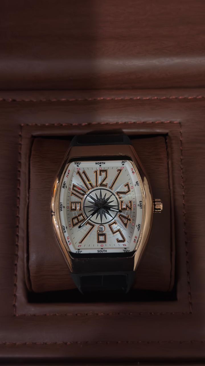 FM WATCH TOP QUALITY IN QUARTZ HEAVY WEIGHT PURE LEATHER STRAP